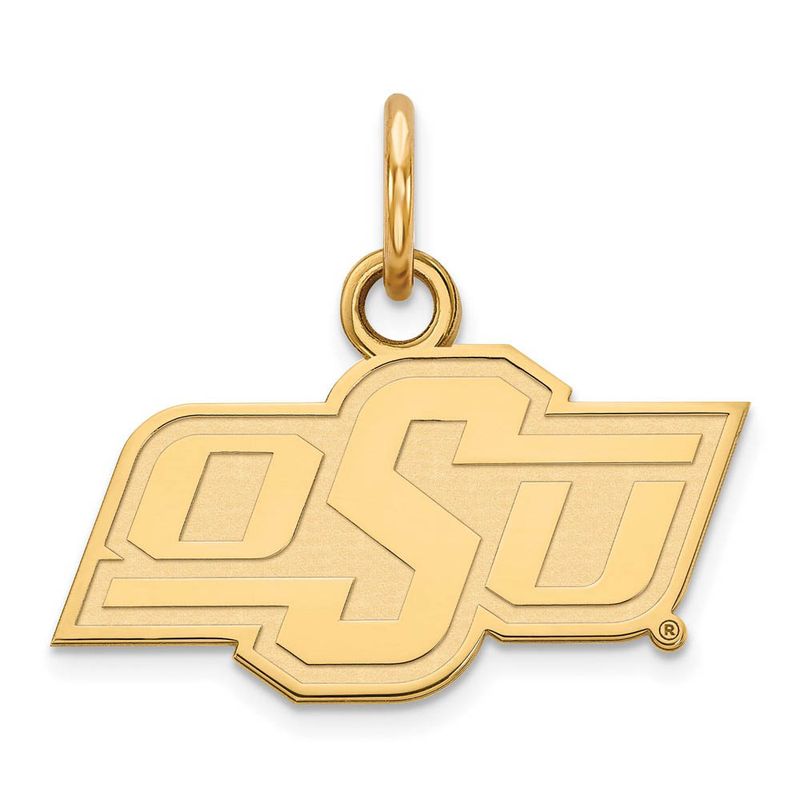 14k Yellow Gold Oklahoma State Xs (Tiny) 'Osu' Charm Or Pendant